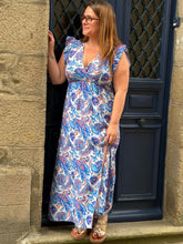 Charger l'image dans la galerie, Robe bohème bleue Adélie