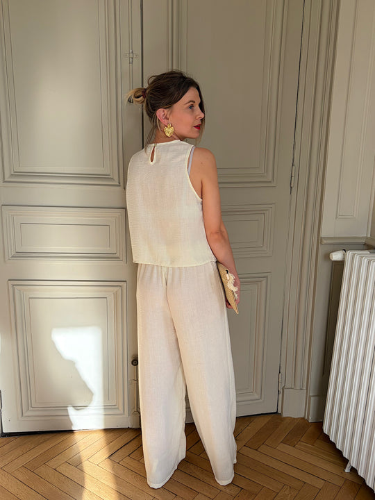 Ensemble brodé écru Palmyre