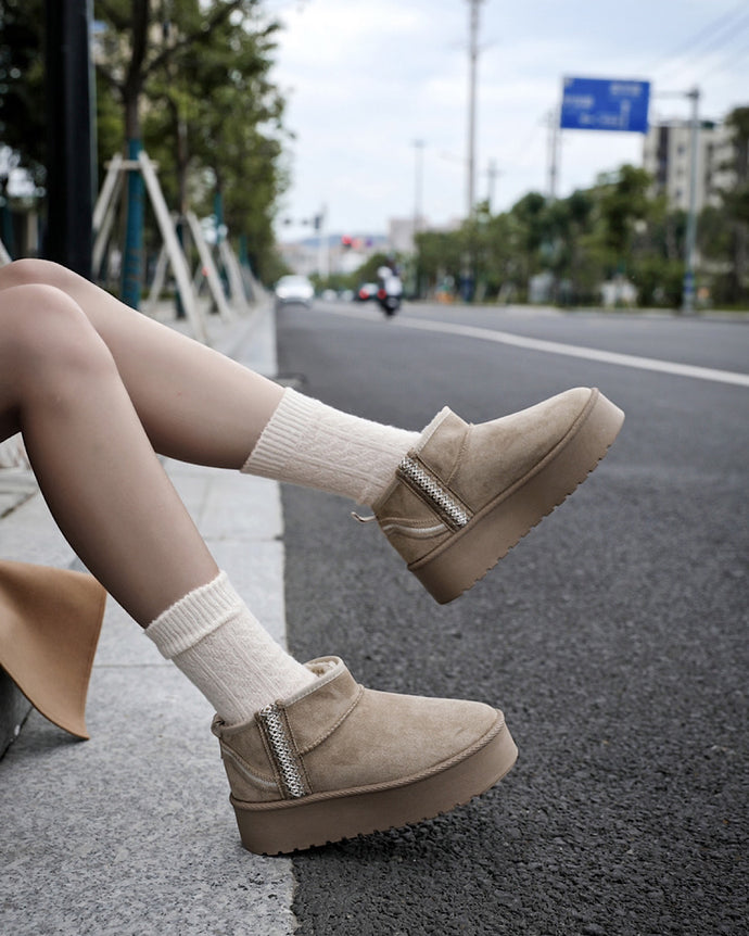 Compensées fourrées Beige