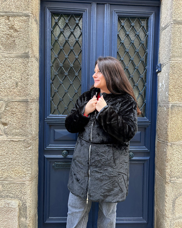 Impermeable long réversible noir FS