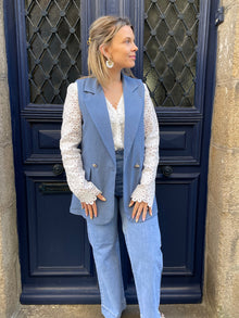 Blazer sans manches Adelia bleue