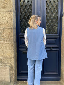 Blazer sans manches Adelia bleue