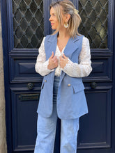 Charger l&#39;image dans la galerie, Blazer sans manches Adelia bleue

