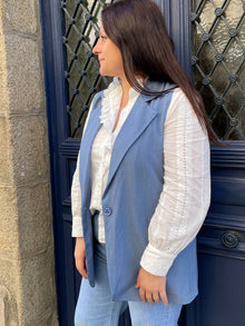 Blazer sans manches Adelie bleue