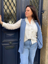 Charger l&#39;image dans la galerie, Blazer sans manches Adelie bleue
