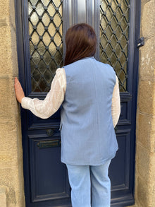 Blazer sans manches Adelie bleue