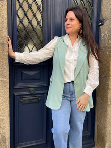 Blazer sans manches Adelie vert d’eau
