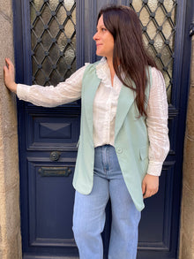 Blazer sans manches Adelie vert d’eau