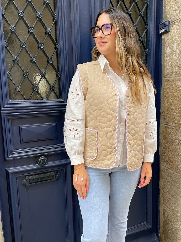 Veste sans manches Mahalia beige