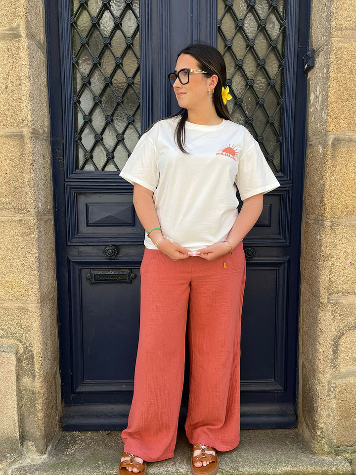 Pantalon Félicie Terracotta