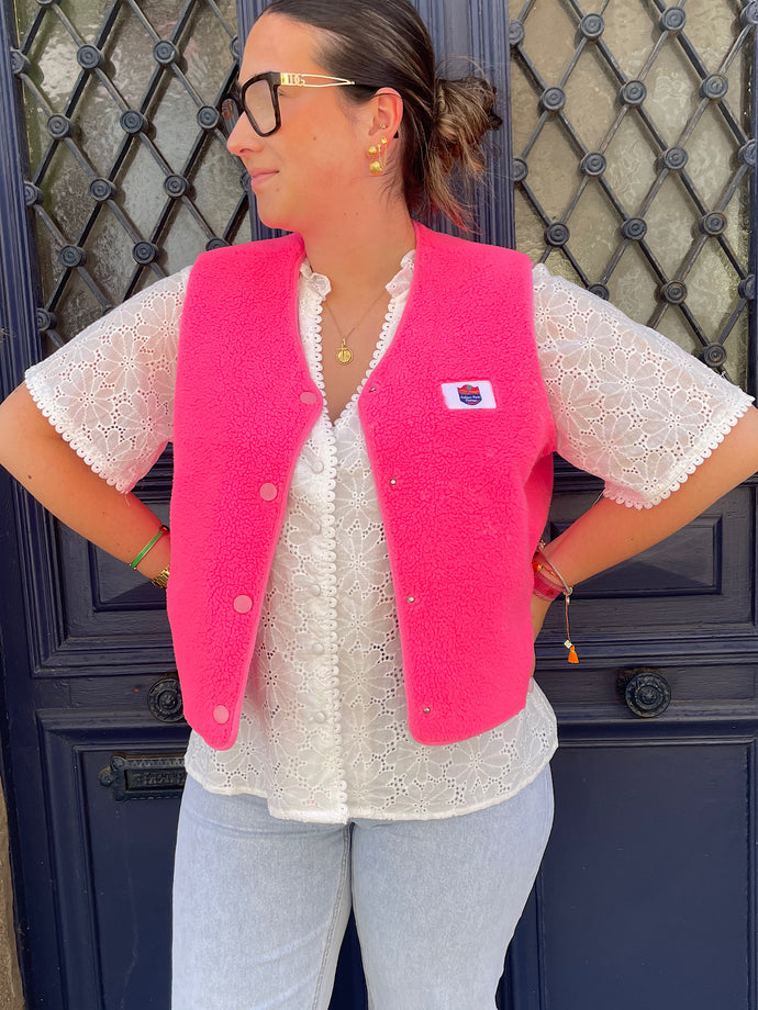 Veste sans manche polaire rose Allia