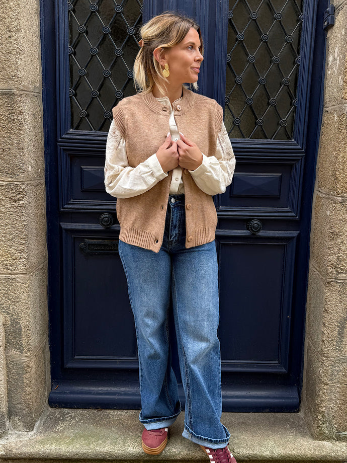 Gilet Farah taupe