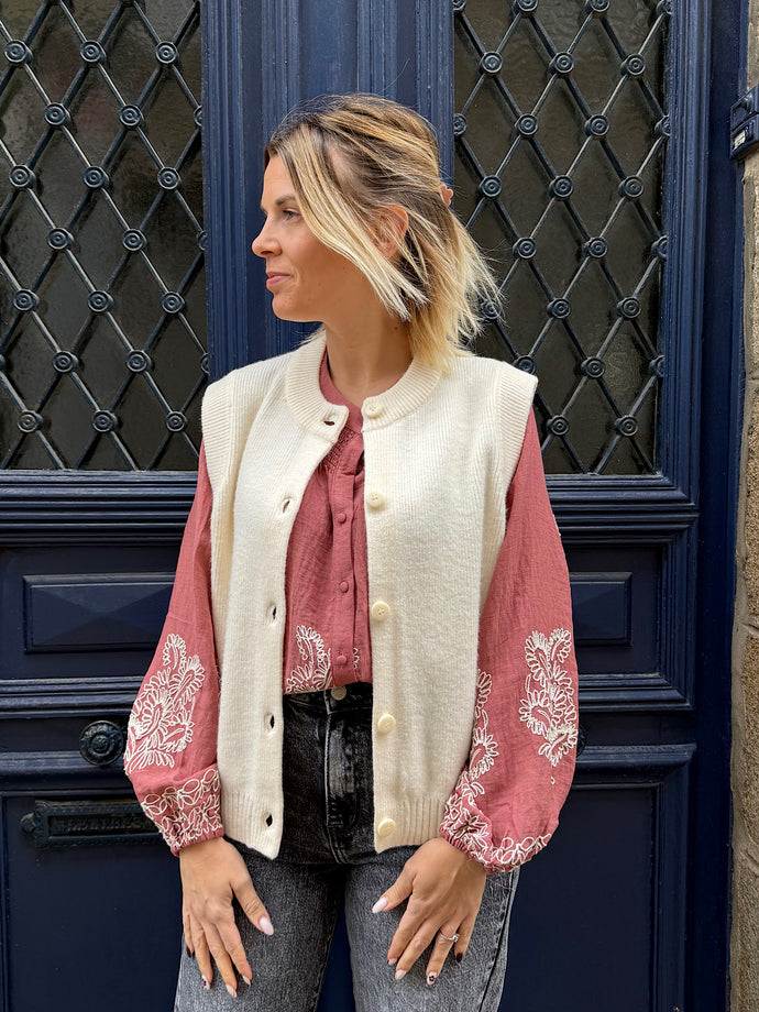 Gilet Farah écru