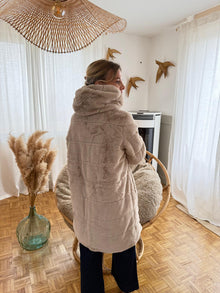 Parka longue beige