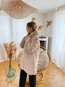 Parka longue beige