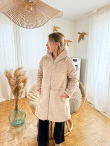 Parka longue beige