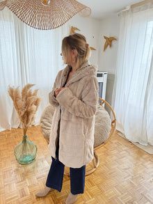 Parka longue beige