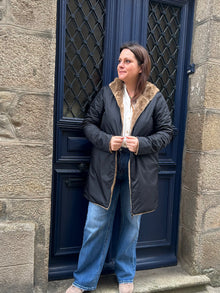 Parka reversible longue noir