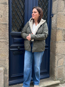 Parka reversible courte kaki