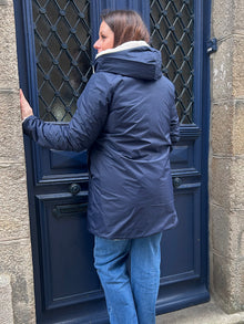 Parka reversible longue marine