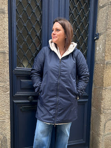 Parka reversible longue marine