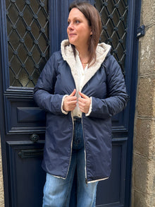 Parka reversible longue marine