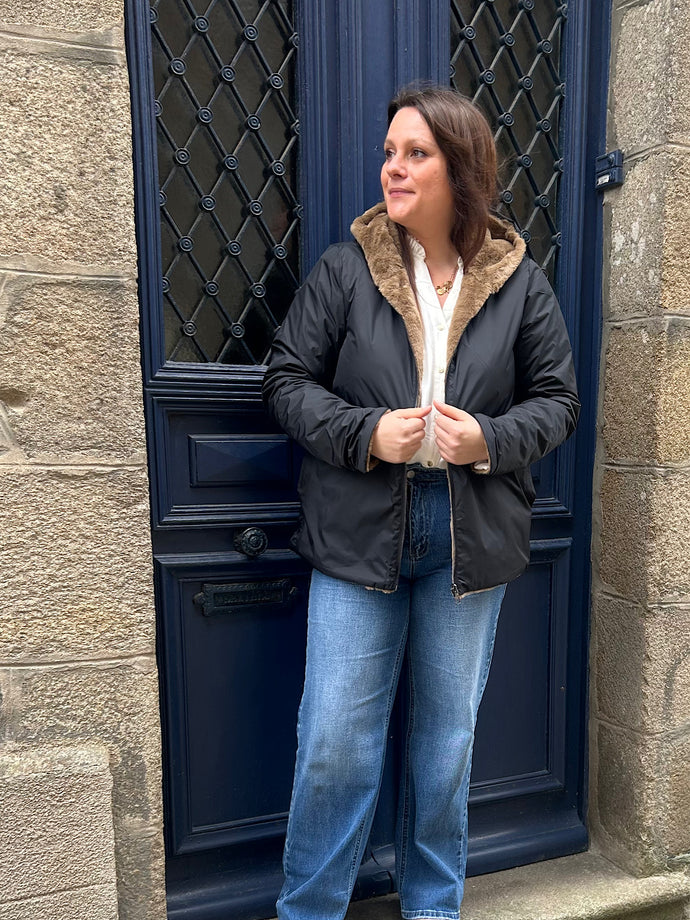 Parka reversible courte noir