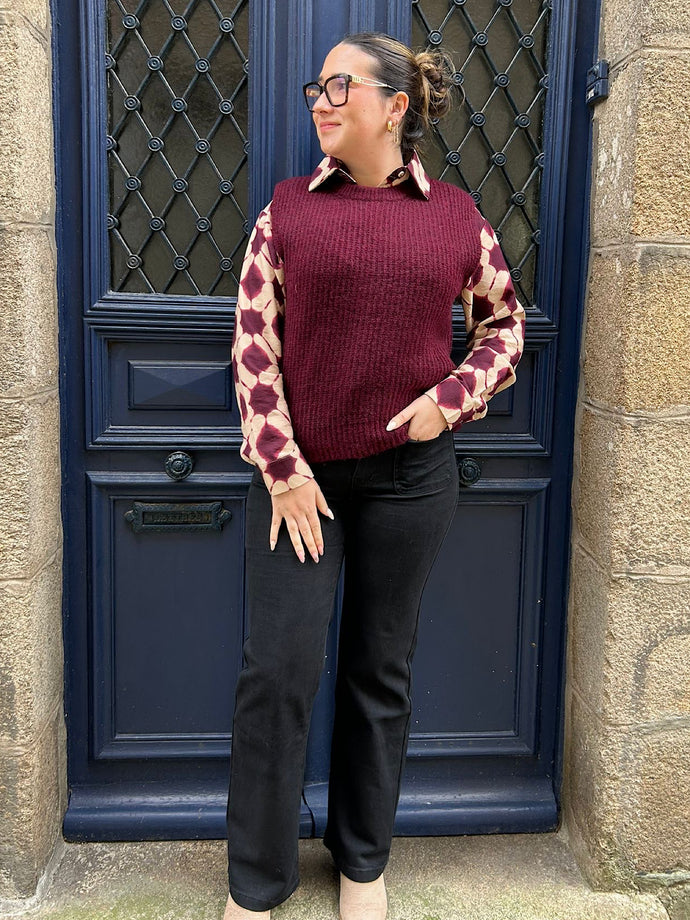 Chemise Nahara Bordeaux