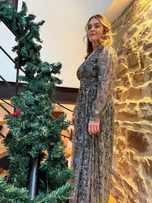 Robe longue Eve argentée