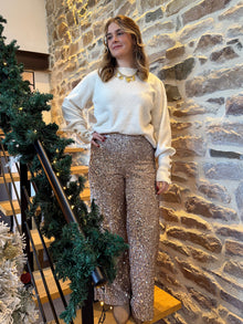 Pantalons sequins dorés