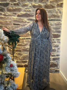 Robe longue Eve argentée