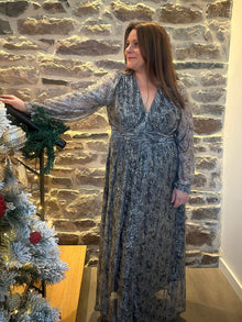 Robe longue Eve argentée