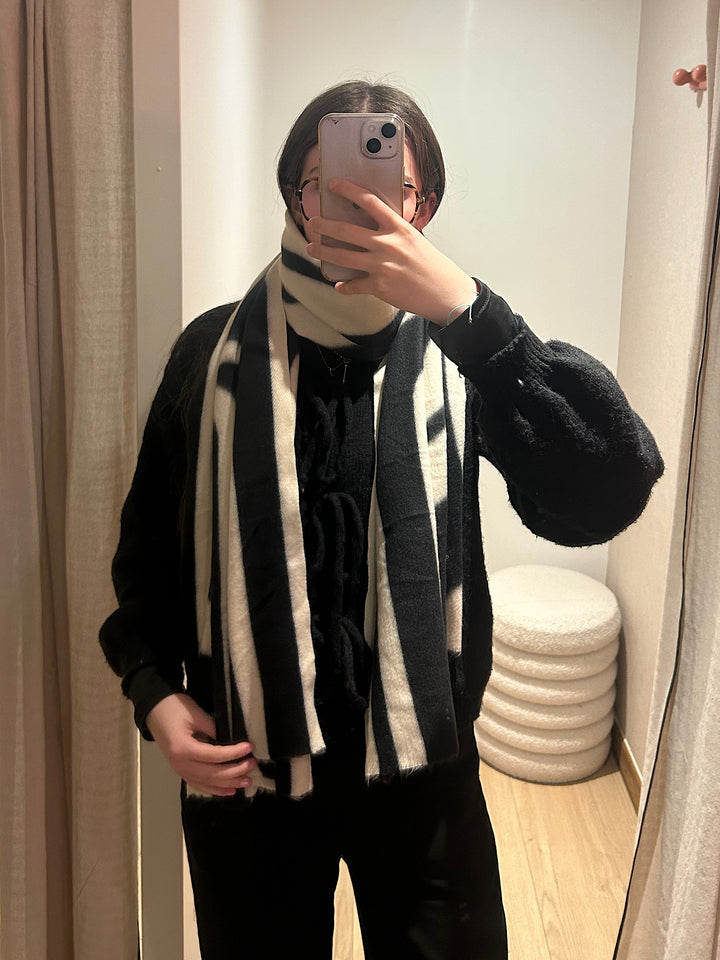 Echarpe noir et beige