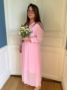 Robe Lorinda rose pale