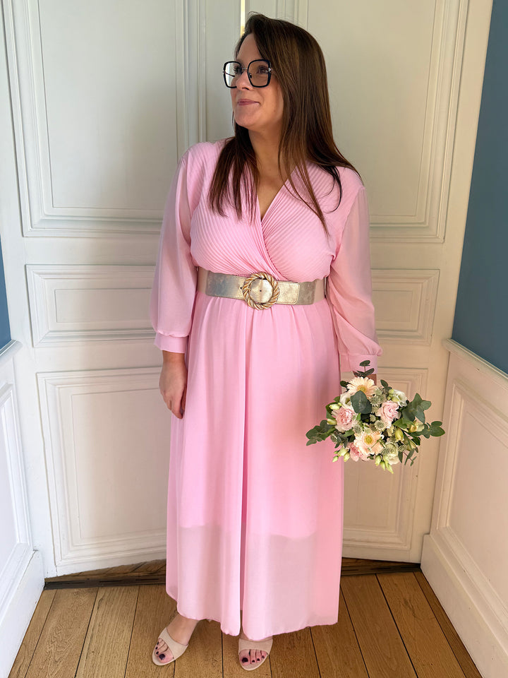 Robe Lorinda rose pale