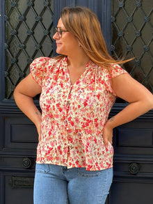 Blouse manches courtes Fleuri Alexis