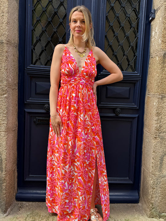 Robe longue fine bretelle coloré Karina