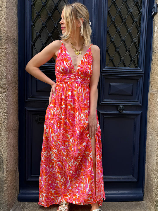 Robe longue fine bretelle coloré Karina