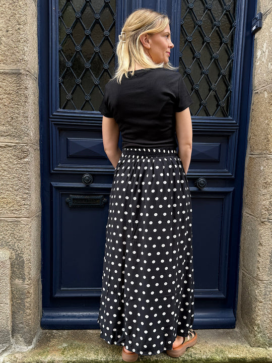 Jupe midi à pois Madelaine