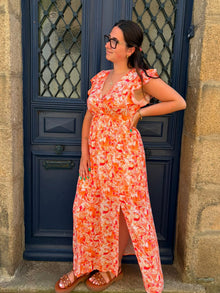 Robe longue orange Zazie