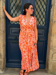 Robe longue orange Zazie