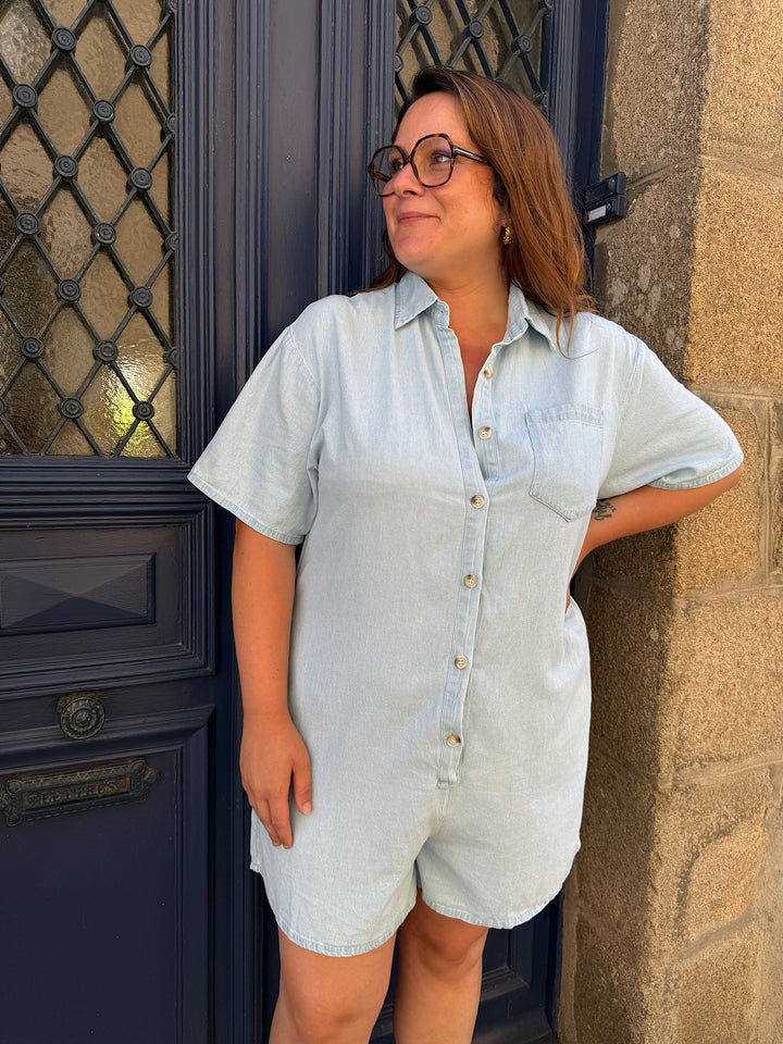 Combi short jean curvy Louison