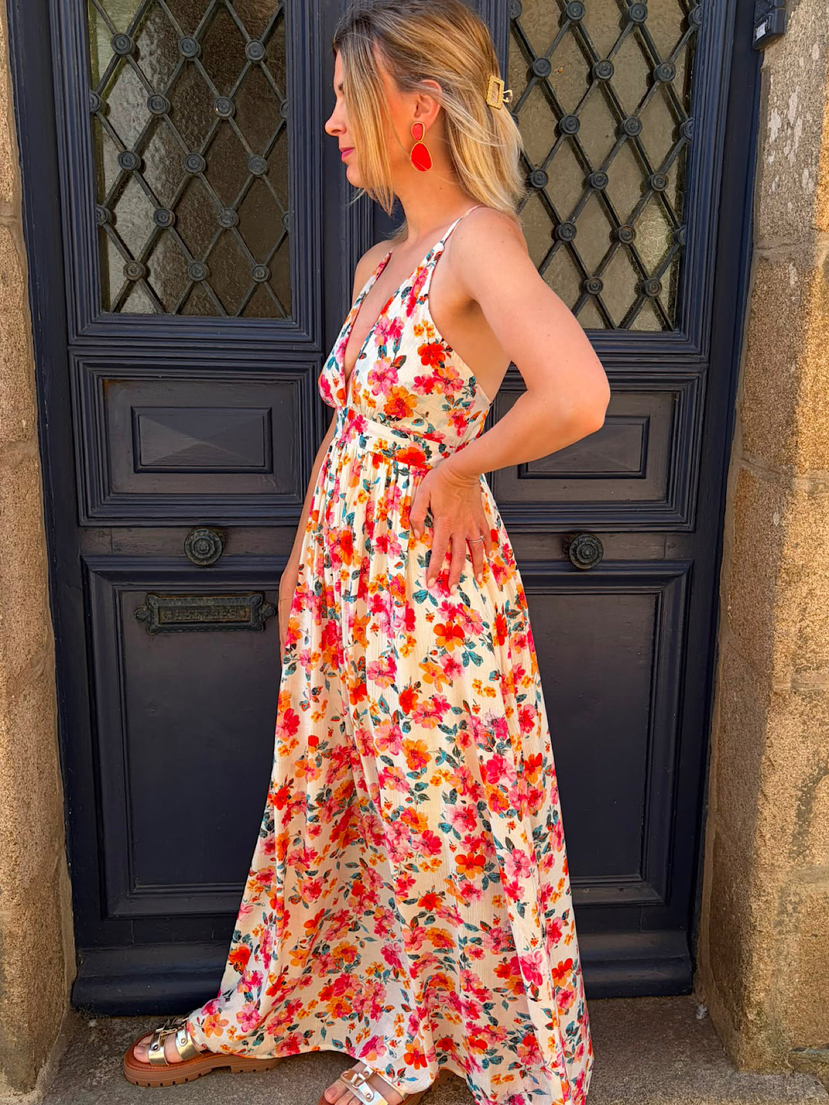Robe longue dos croisé Millie