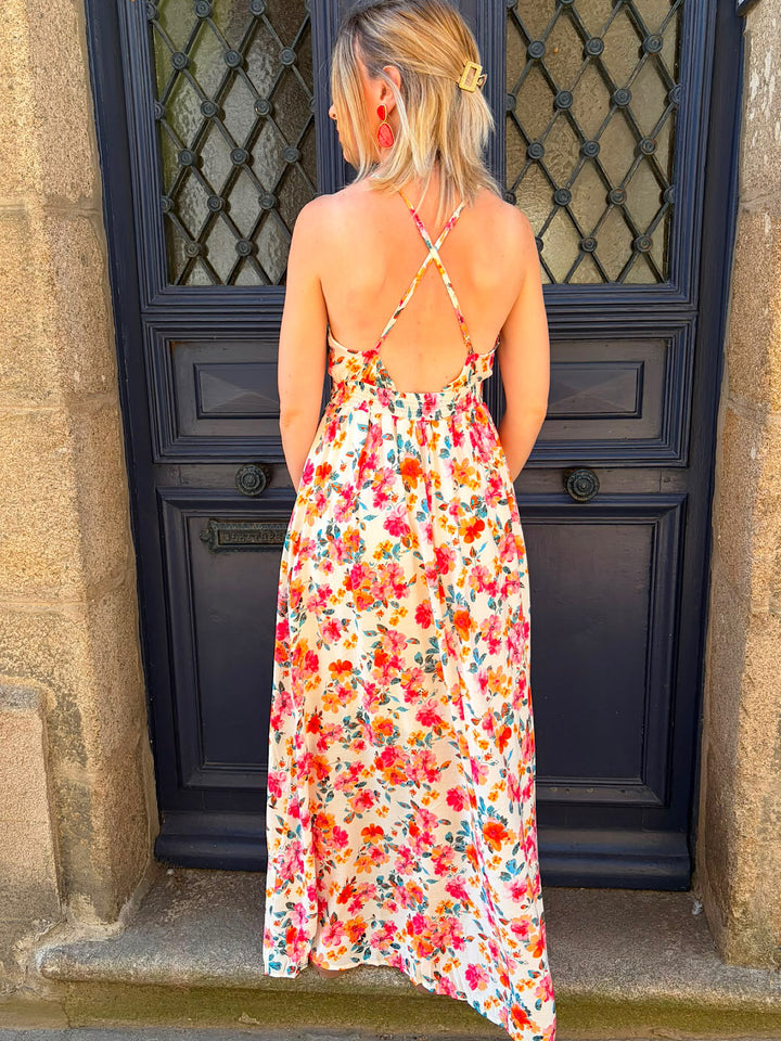 Robe longue dos croisé Millie