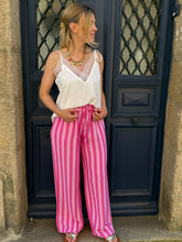 Charger l'image dans la galerie, Pantalon rayé rose et fuchsia  Tessa
