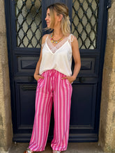 Charger l'image dans la galerie, Pantalon rayé rose et fuchsia  Tessa
