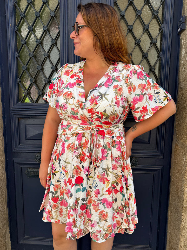 Robe courte fleurie Ara