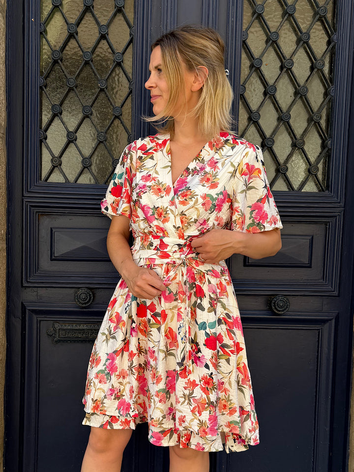 Robe courte fleurie Ara
