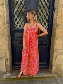 Robe longue orange Maryse