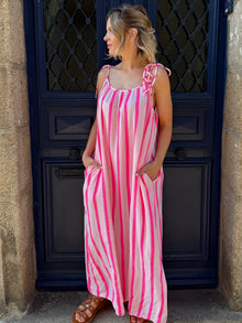 Robe longue Liliane rayé